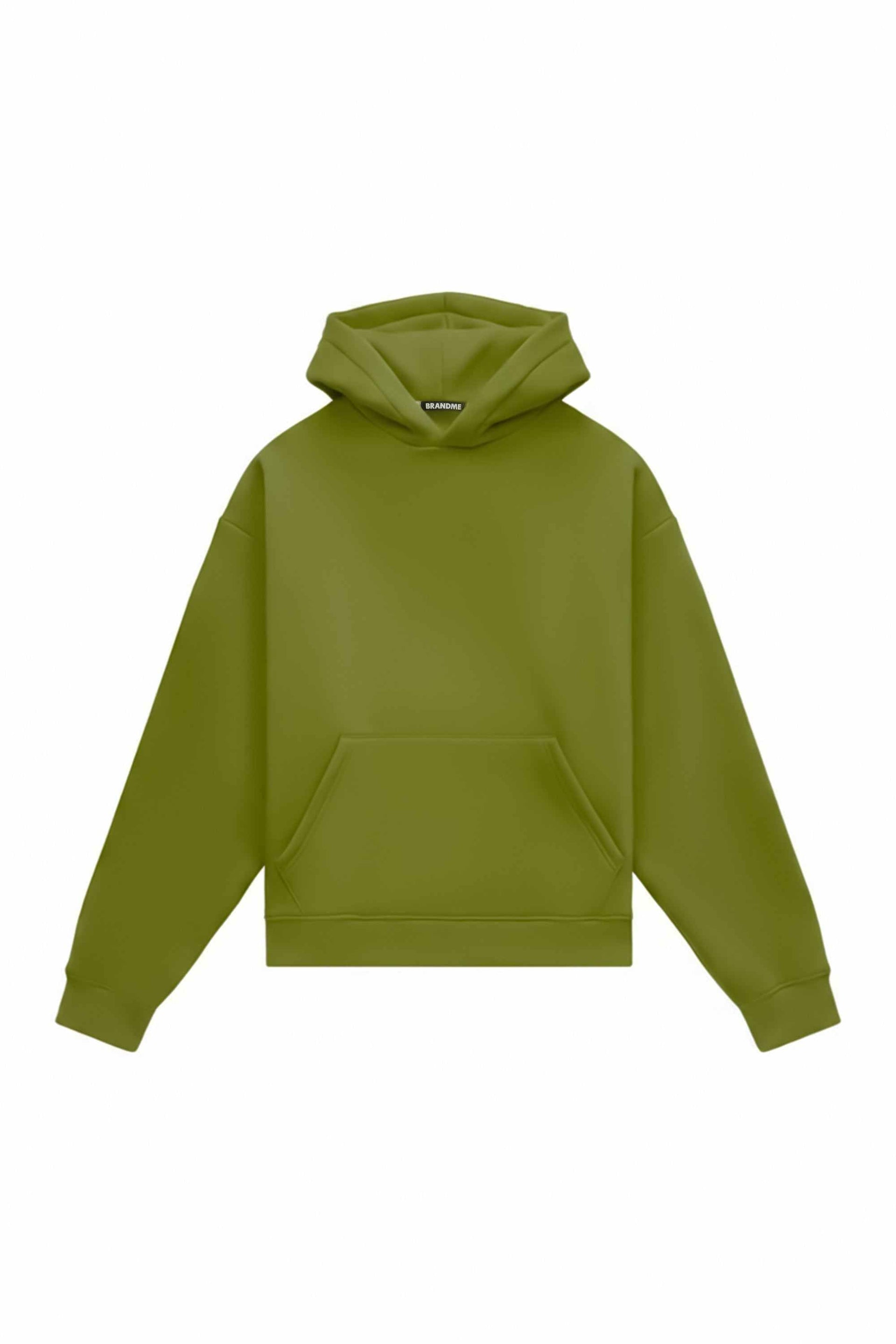 Green oversized hoodie with heavy loop fabric and hood, made in Poland