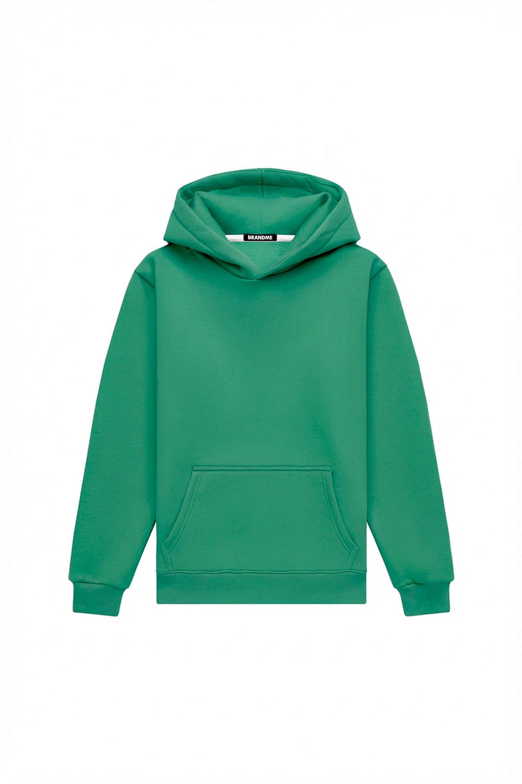 Regular fit hoodie in light brushed Irish green, made in Poland, ideal for printing and embroidery