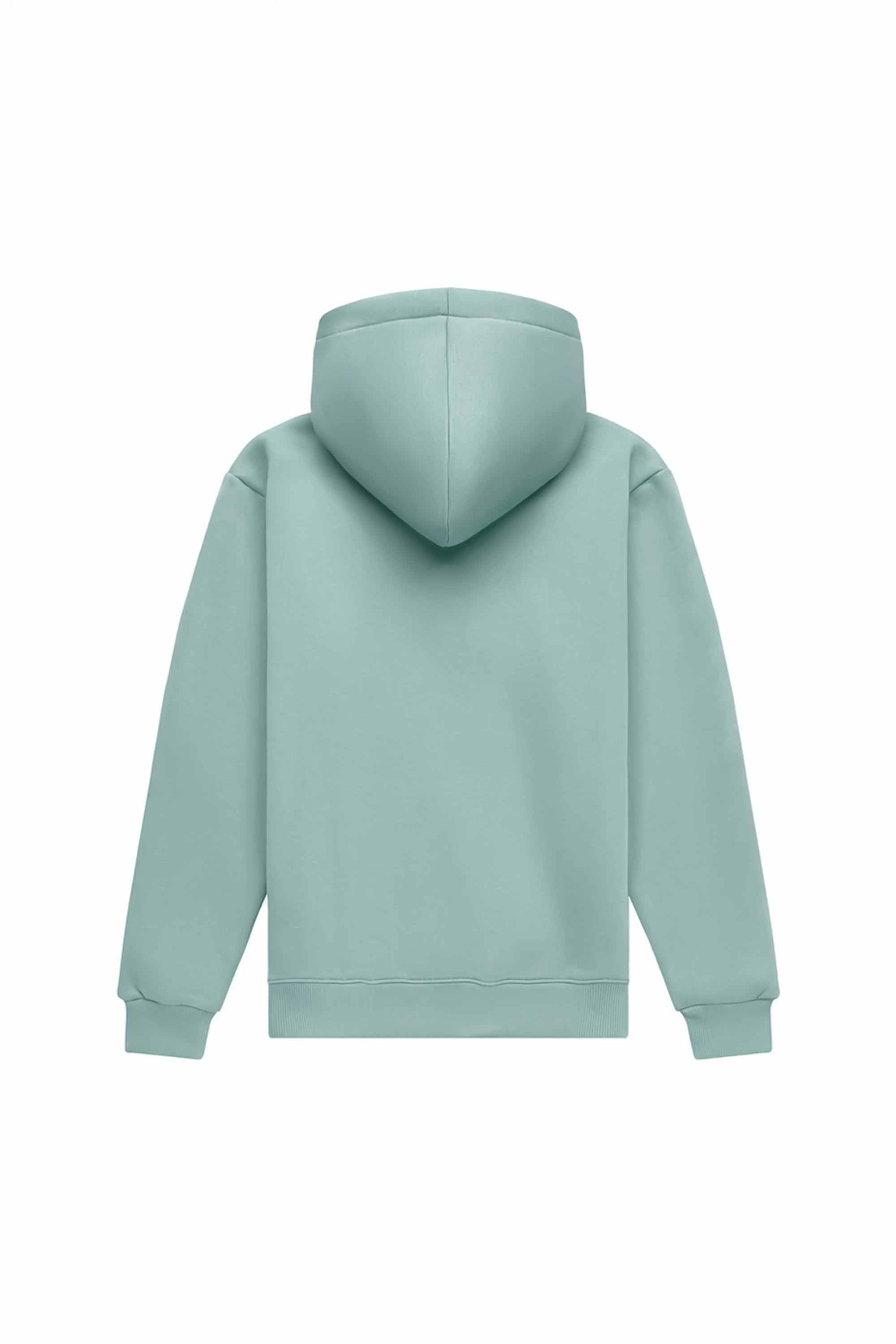 Bluza z kapturem regular LIGHT BRUSHED LAGUNA w kolorze niebieskim, idealna pod nadruk, wykonana w Polsce
