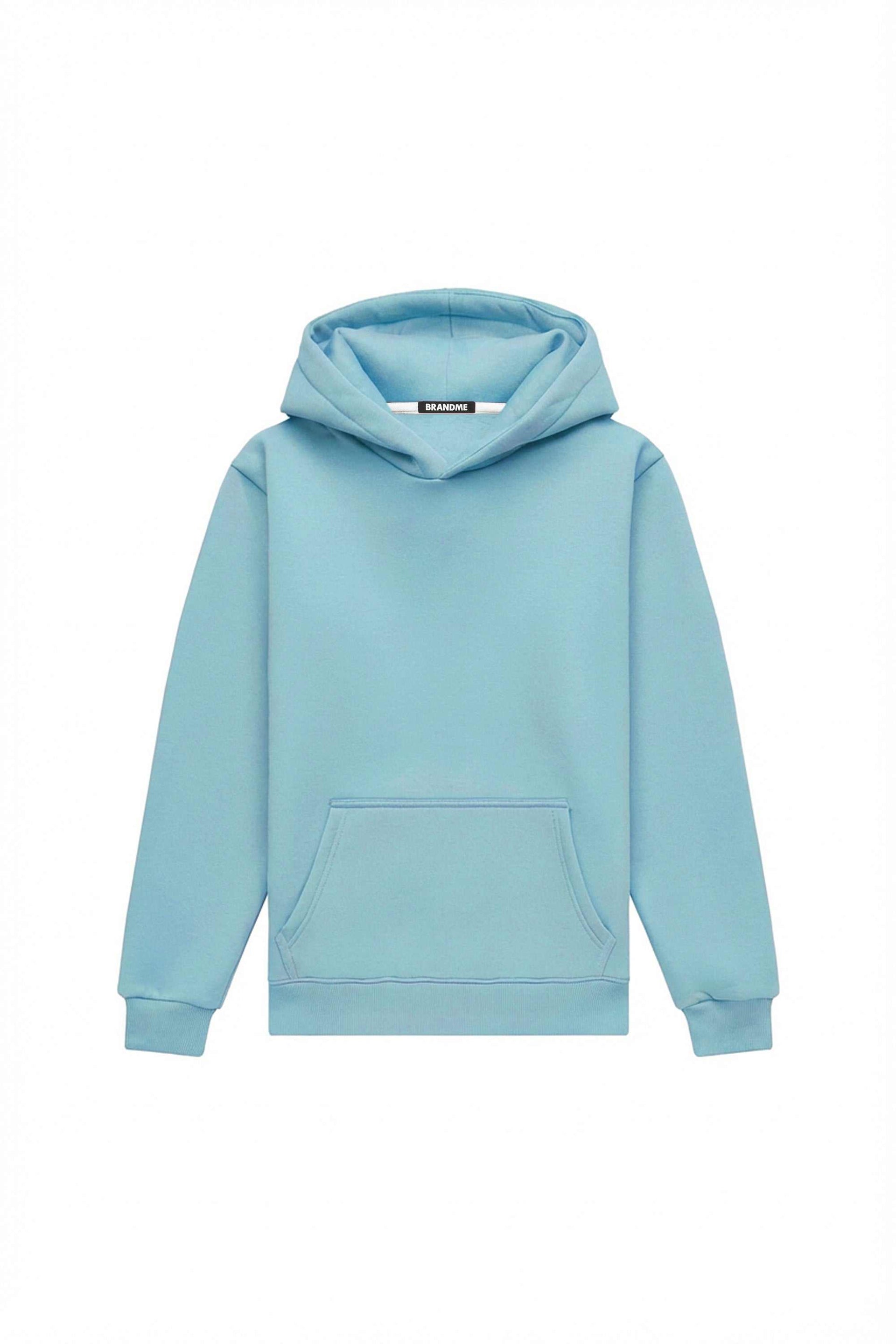 Bluza z kapturem regular light brushed light blue made in Poland with certified quality fabric