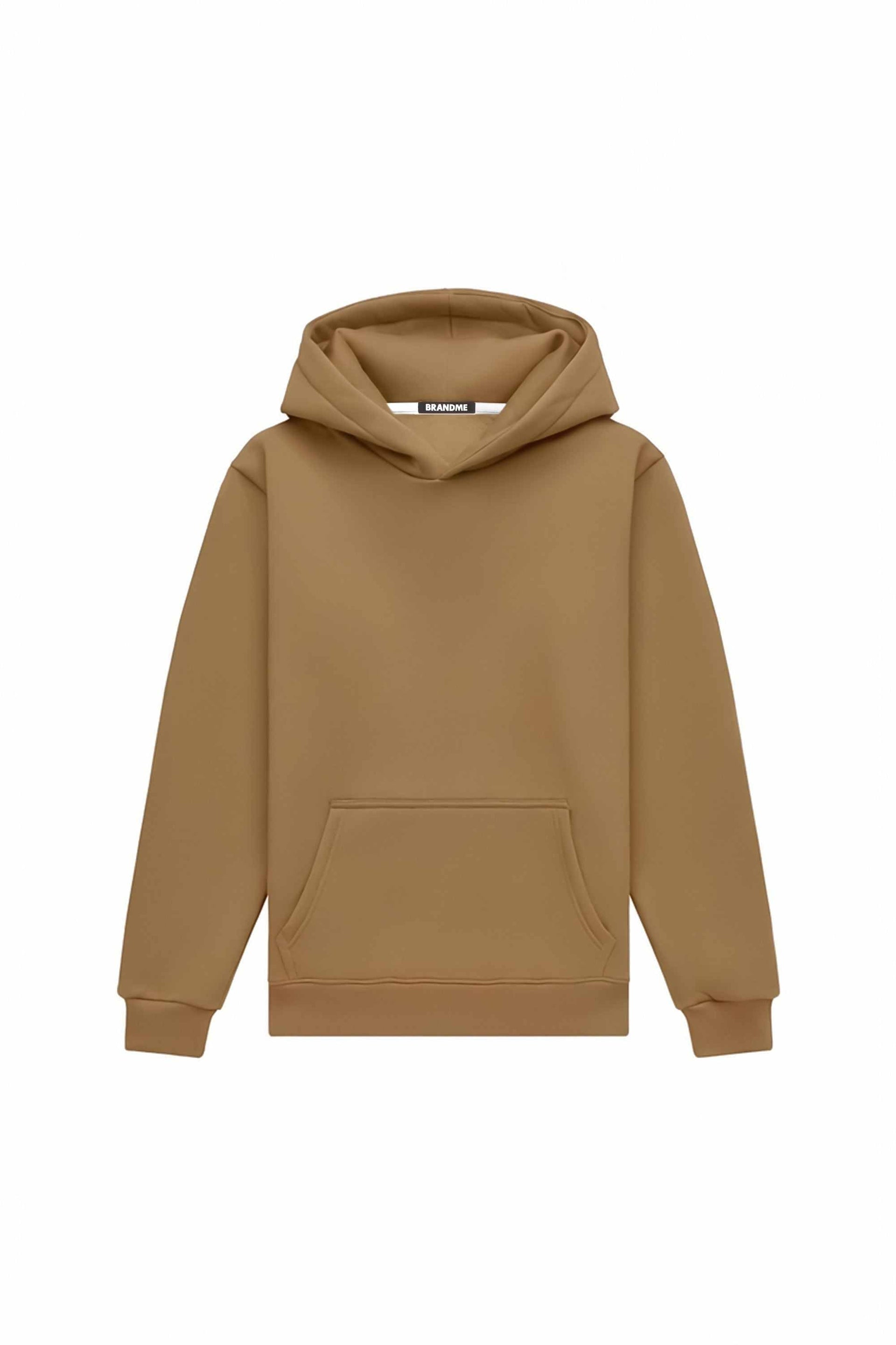 Bluza z kapturem regular light brushed macadamia, polska produkcja, certyfikowana tkanina idealna do nadruku