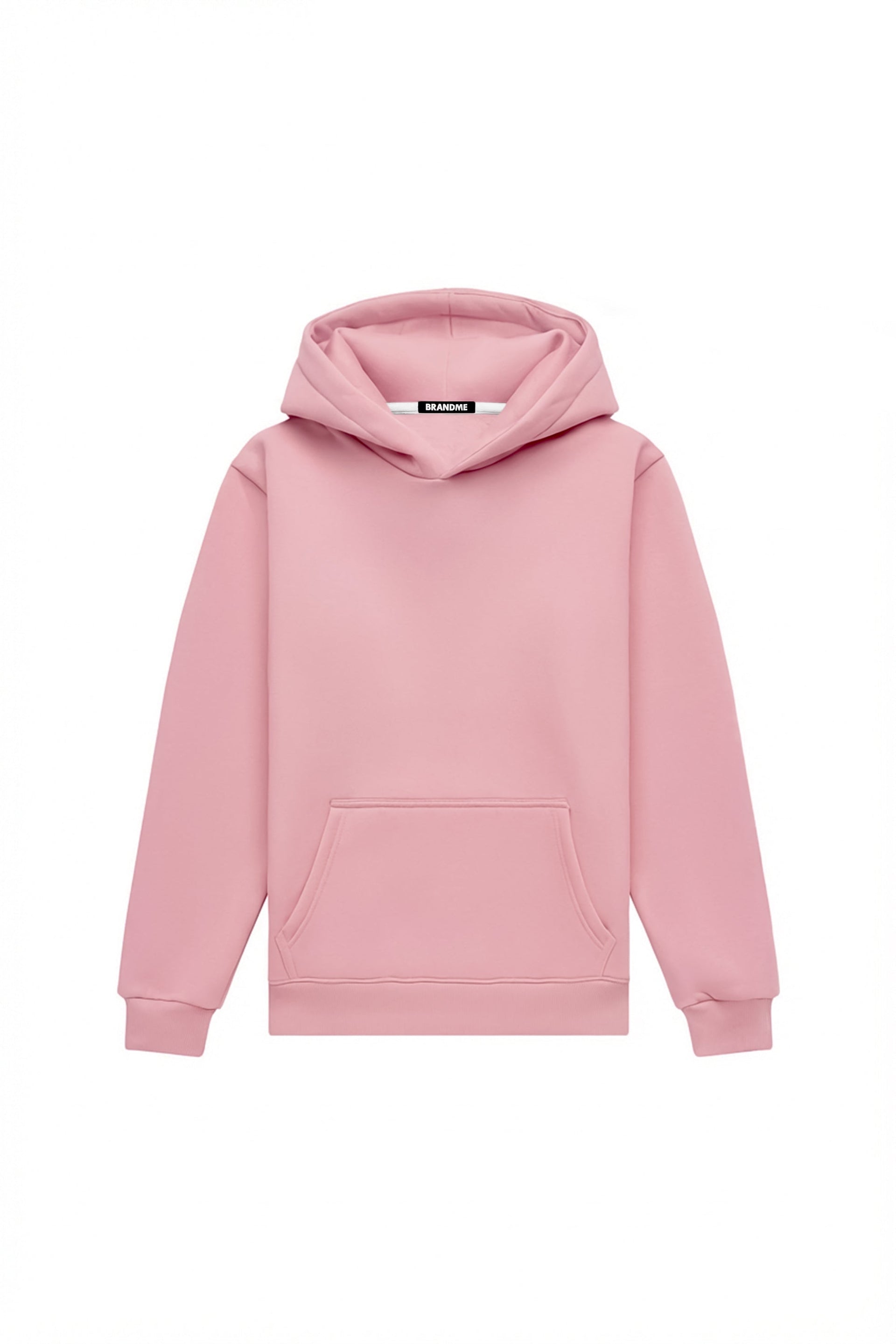 Regular fit light brushed marshmallow hoodie made in Poland, certified fabric ideal for printing