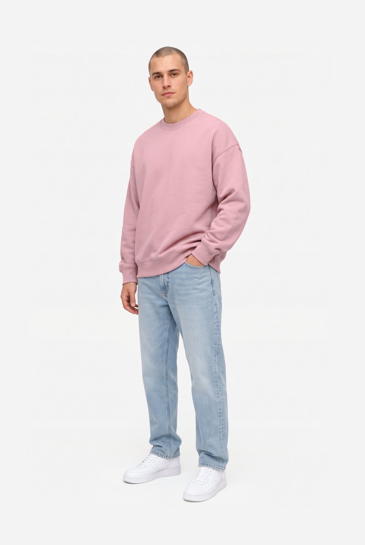 Crewneck oversize LIGHT BRUSHED MARSHMALLOW