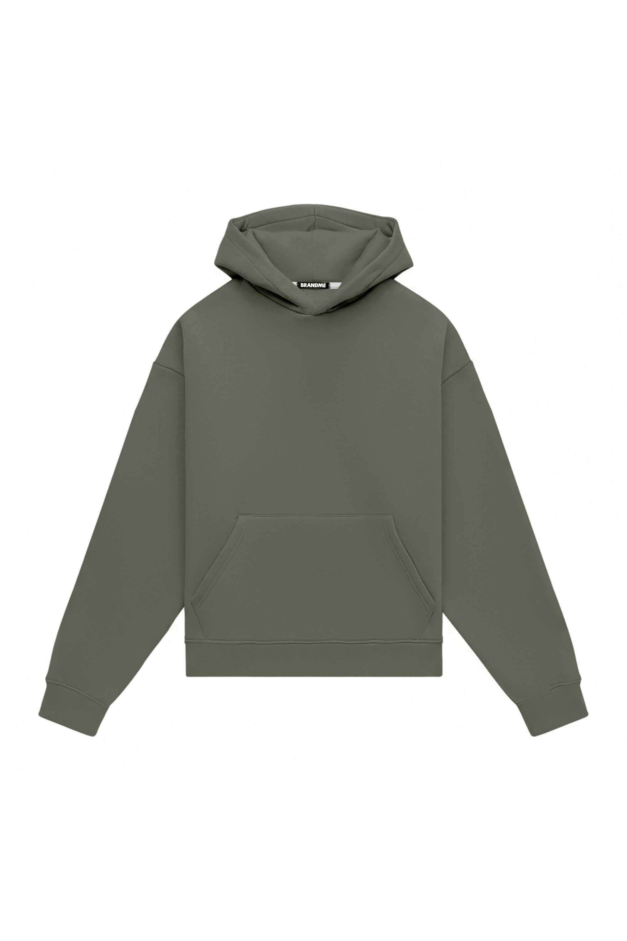 Oversize hoodie MEDIUM BRUSHED MELANŻ in grey, made in Poland with certified fabric, perfect for printing and embroidery