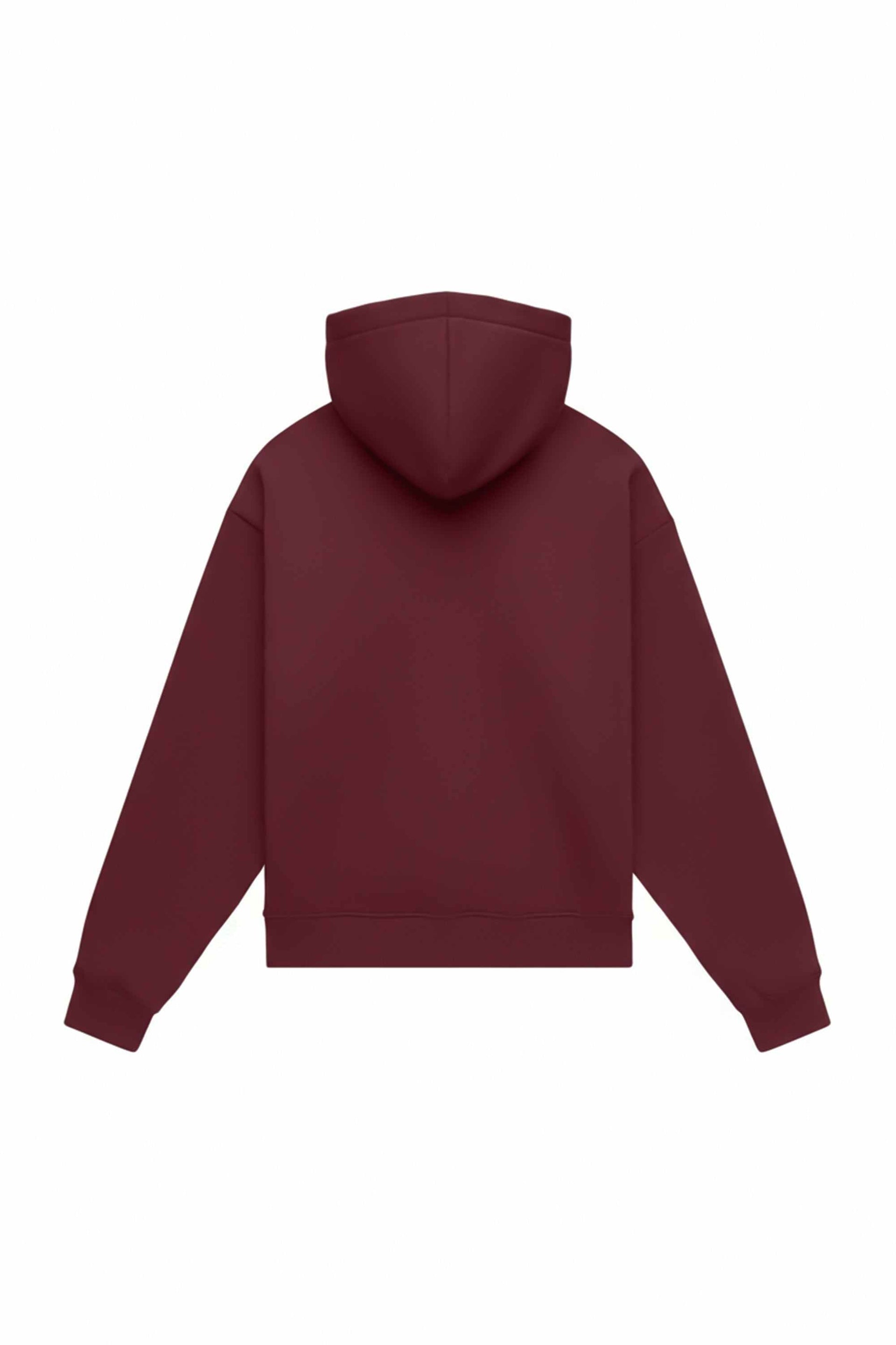 Hoodie oversize heavy loop merlot with hood, made in Poland, certified quality fabric ideal for printing