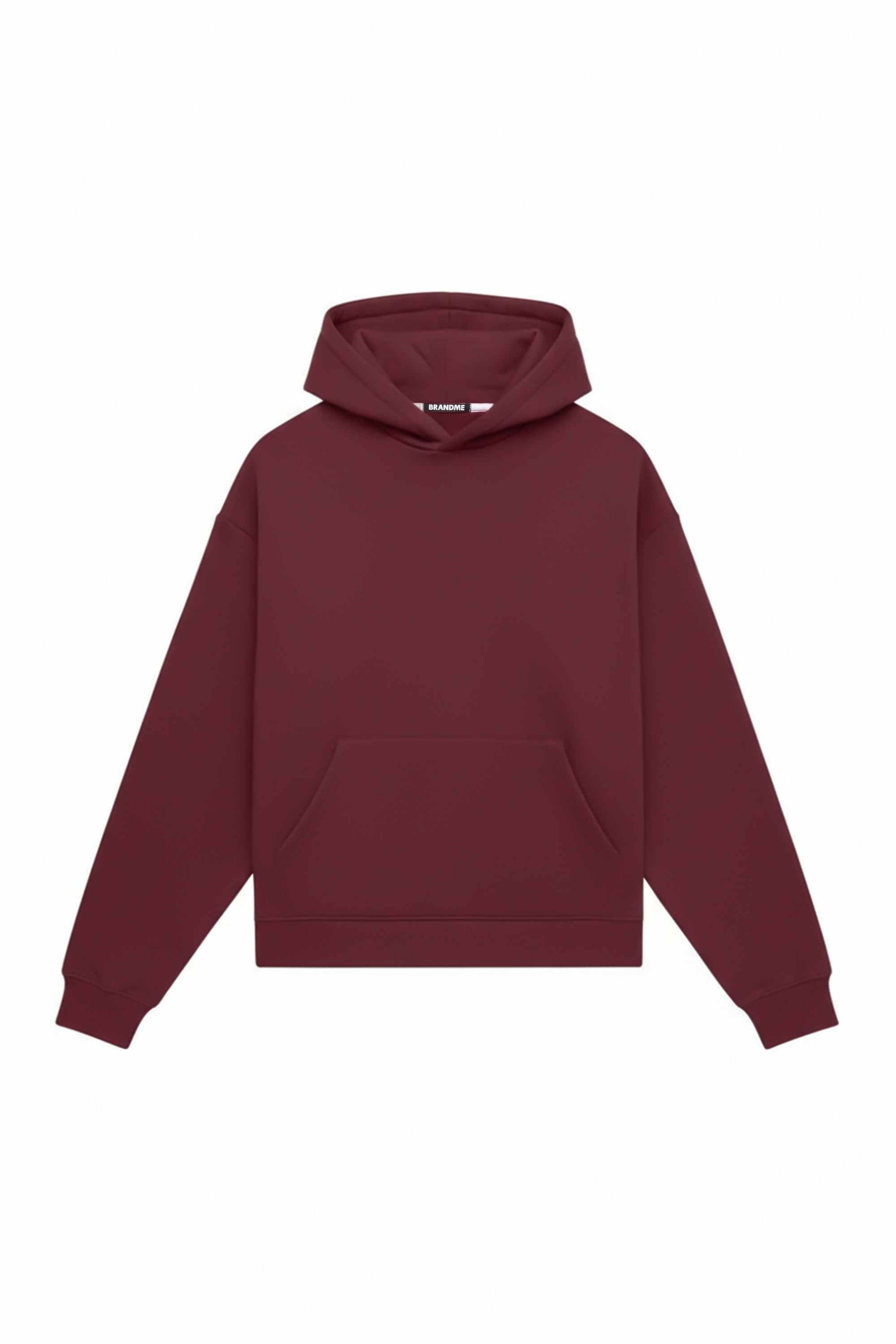 Oversize hoodie heavy loop merlot in Poland with quality certified fabric suitable for printing