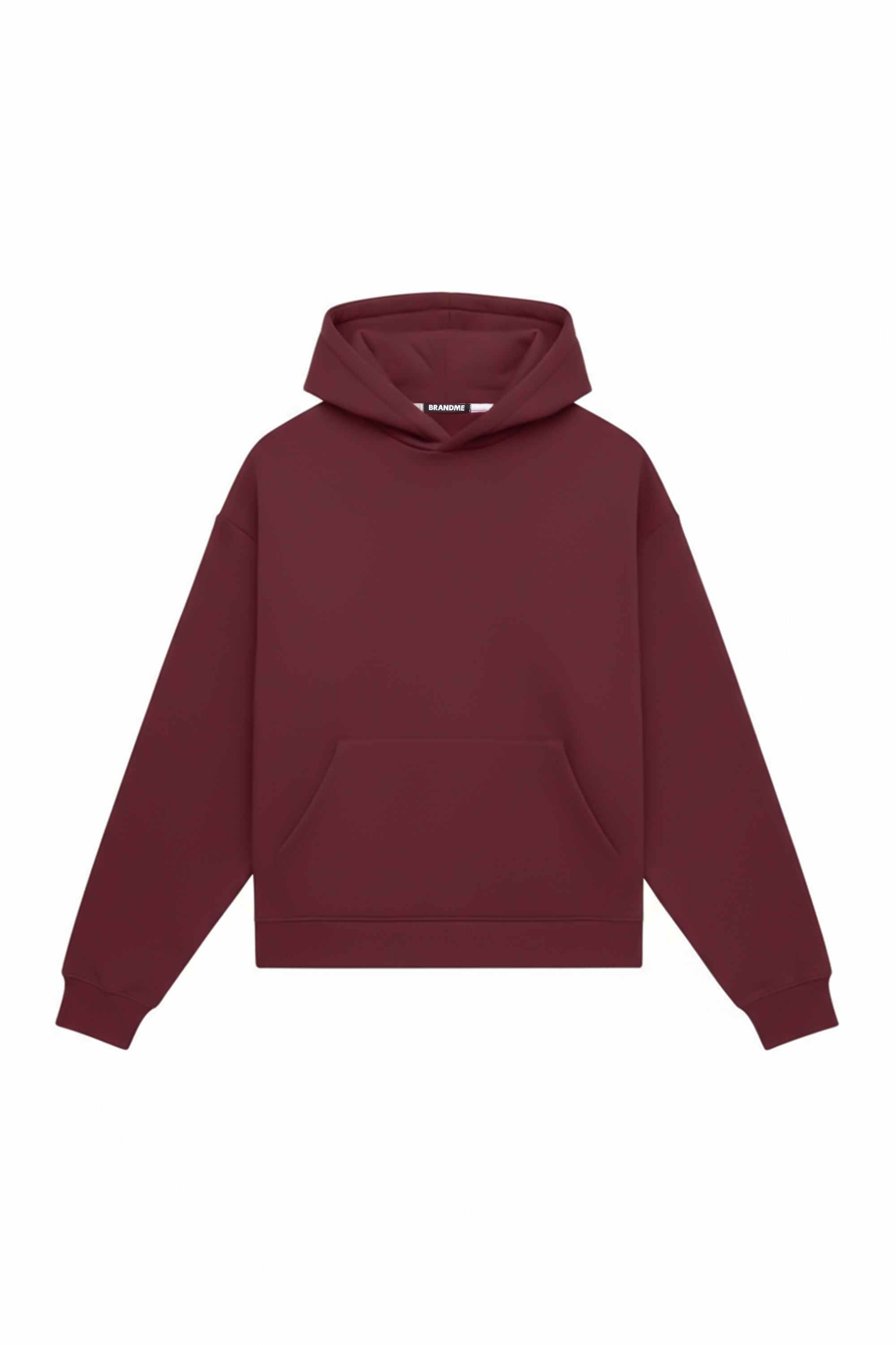 Oversize heavy loop merlot hoodie with hood, made in Poland, quality certified fabric ideal for printing