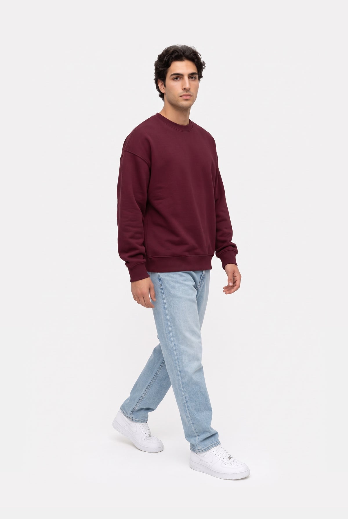 Crewneck Oversize LIGHT LOOP MERLOT