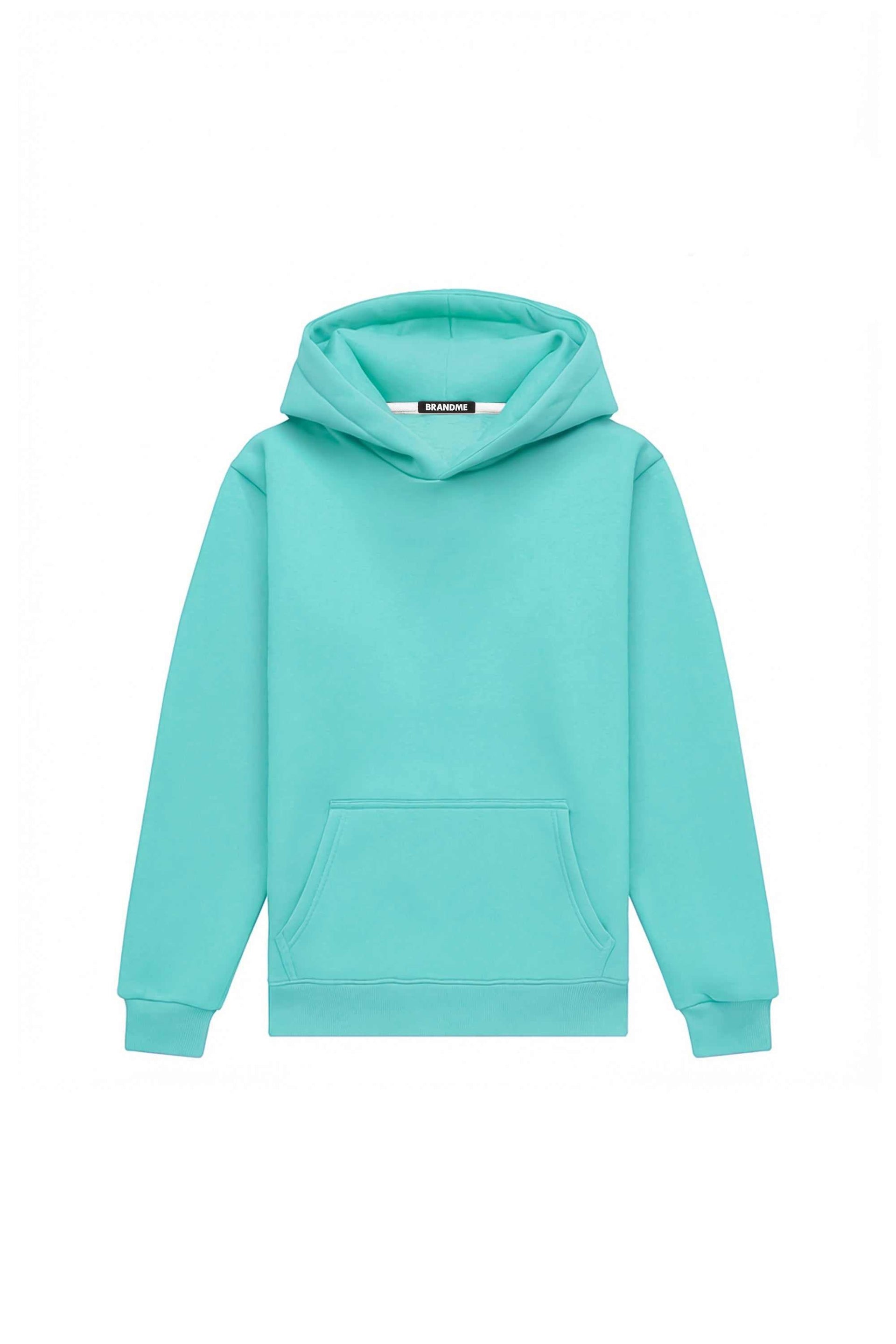 Bluza z kapturem regular LIGHT BRUSHED MINT w kolorze miętowym, idealna pod nadruk i haft, wyprodukowana w Polsce