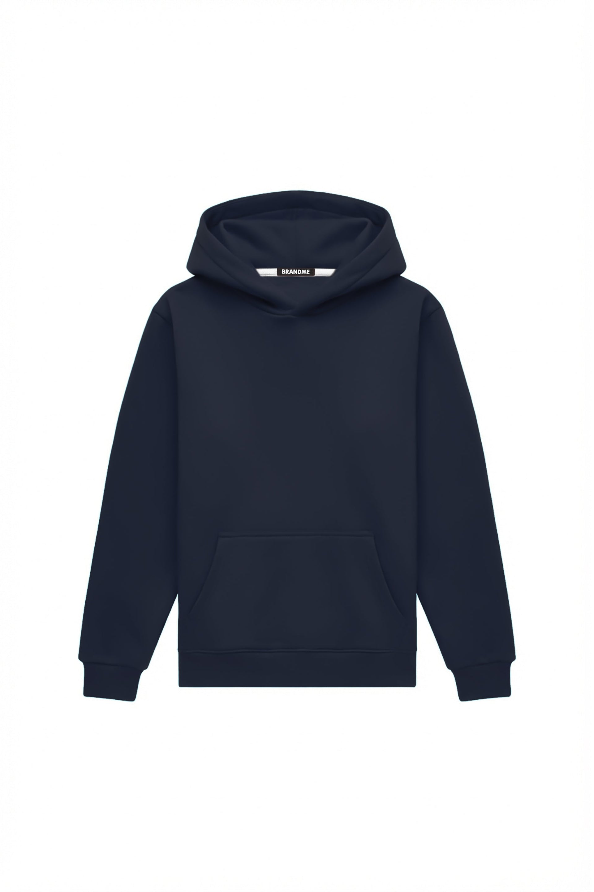 Regular fit hoodie in light brushed navy, made in Poland, certified quality fabric ideal for printing and embroidery