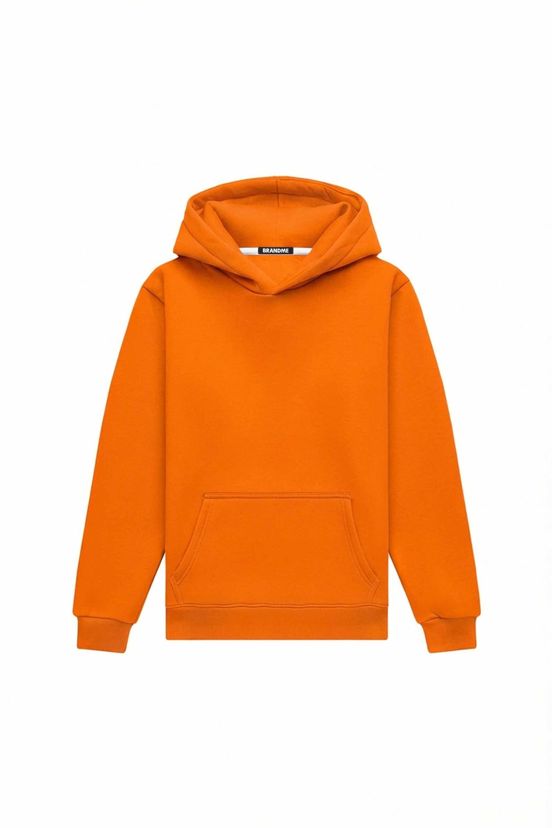Bluza z kapturem hoodie regular light brushed orange made in Poland with certified fabric ideal for printing