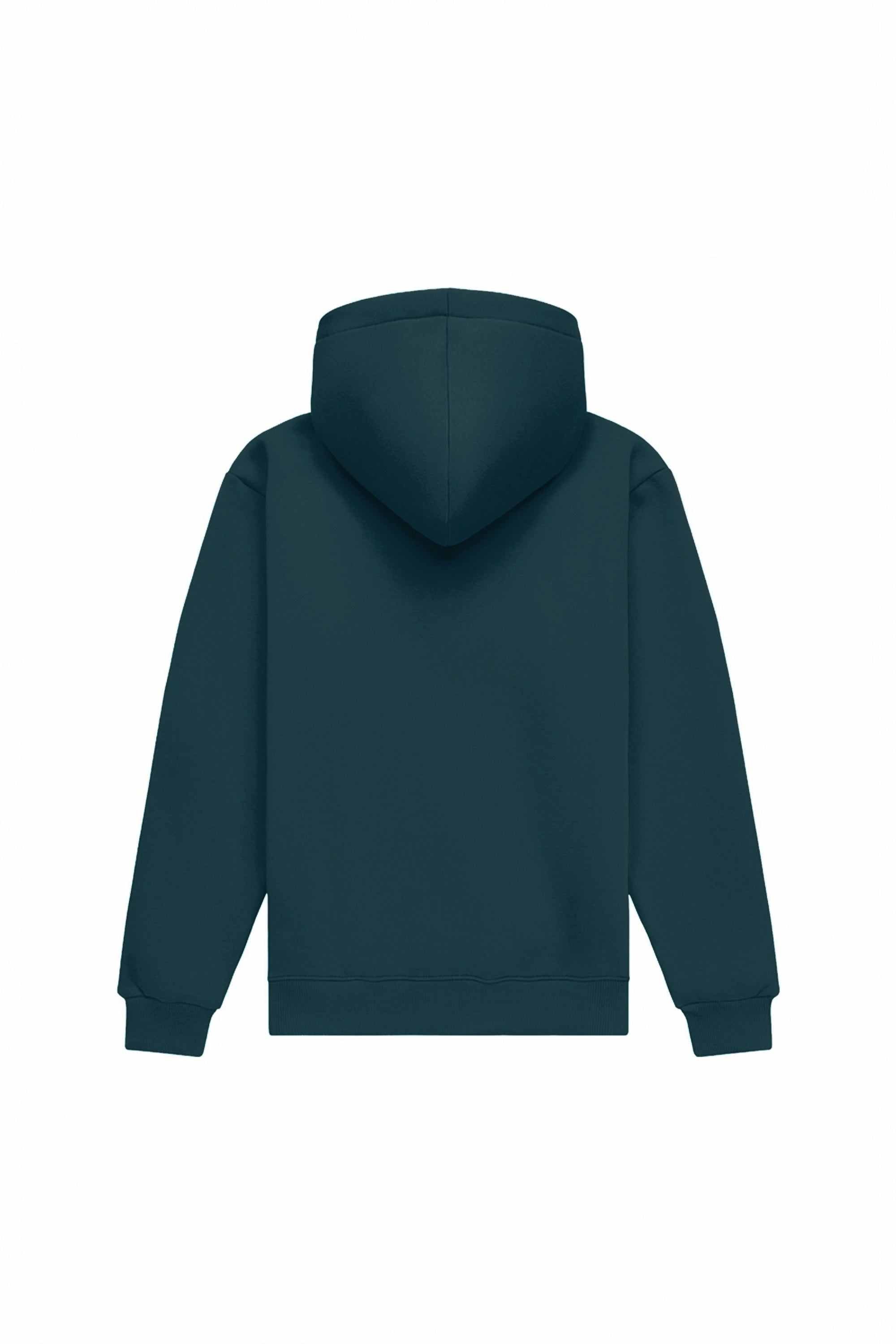 Regular fit light brushed petrol hoodie made in Poland with quality certified fabric ideal for printing