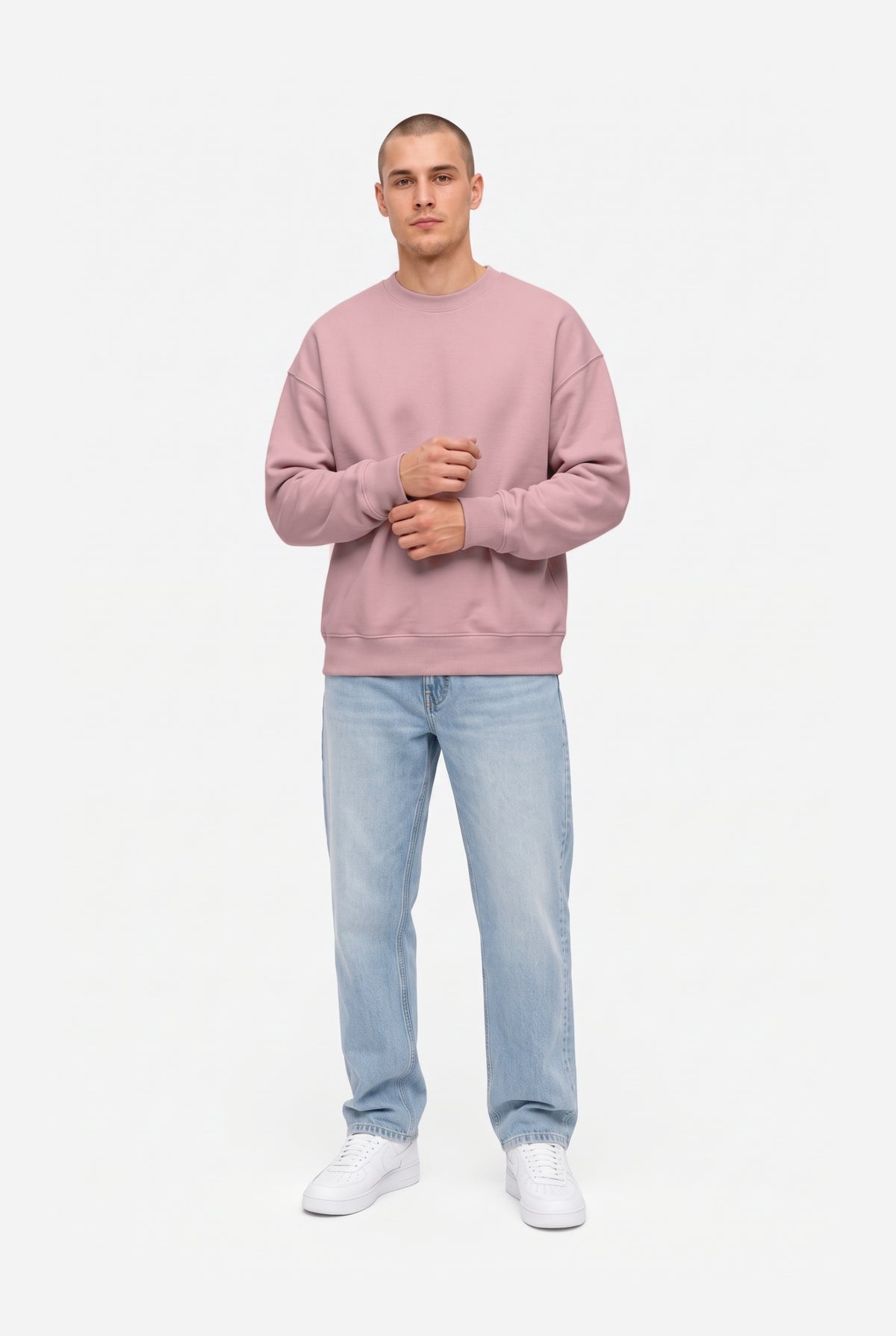 Crewneck oversize LIGHT BRUSHED POWDER PINK
