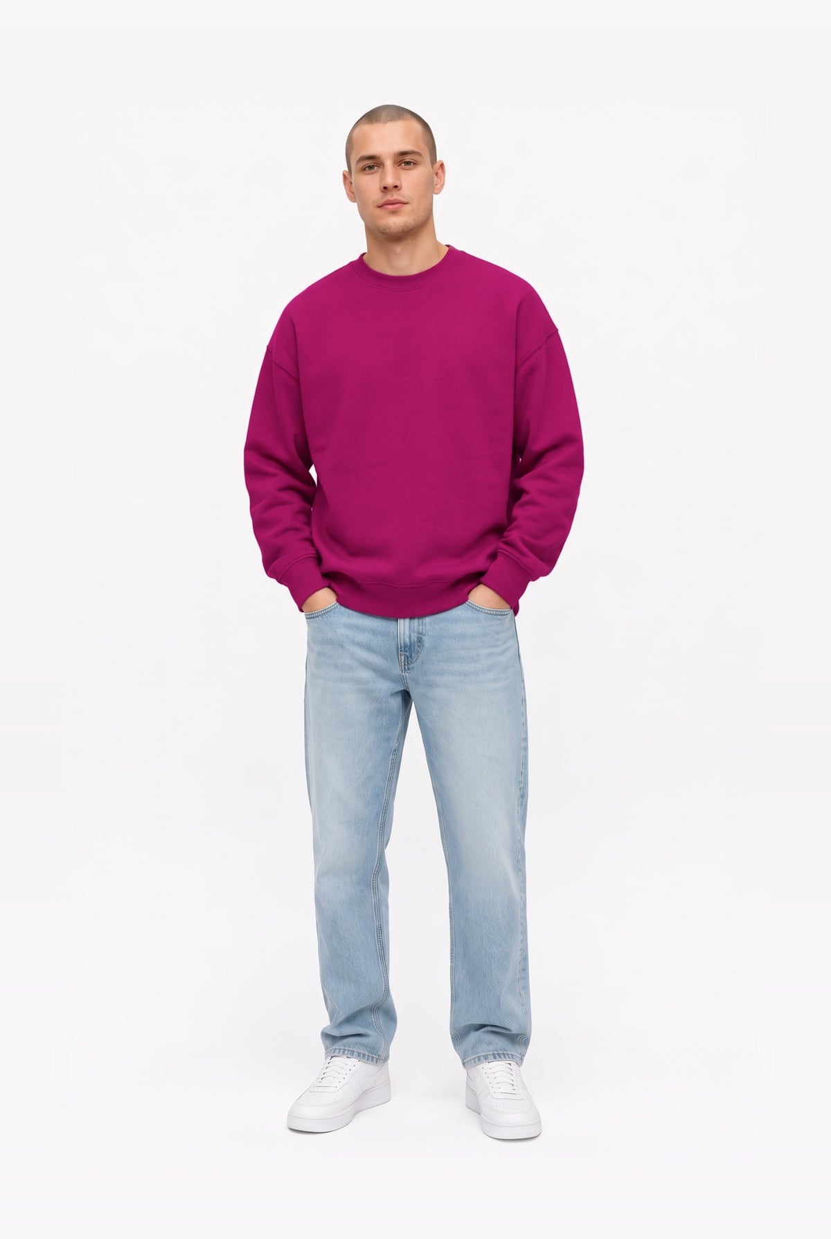 Crewneck oversize LIGHT BRUSHED RASPBERRY