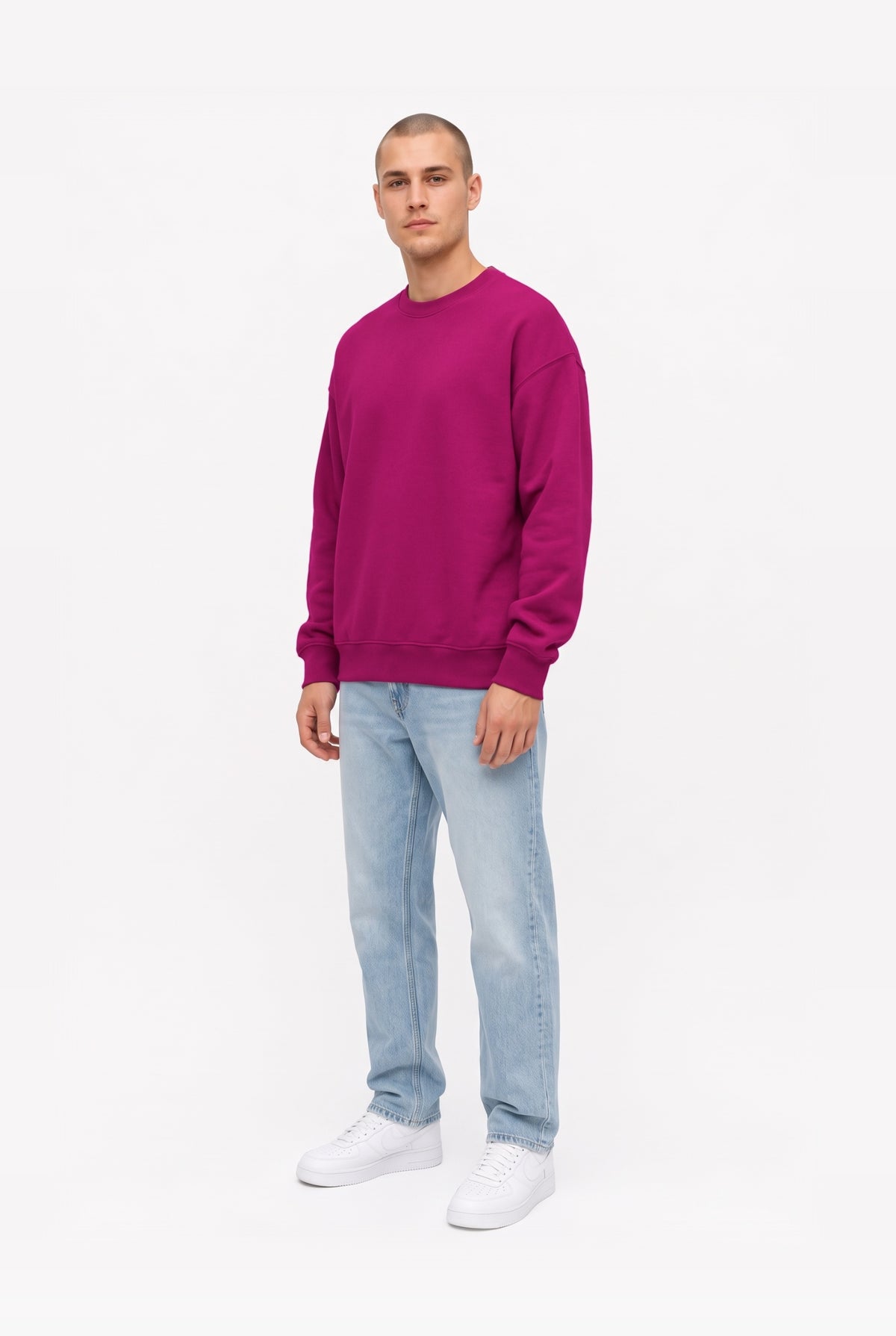 Crewneck oversize LIGHT BRUSHED RASPBERRY