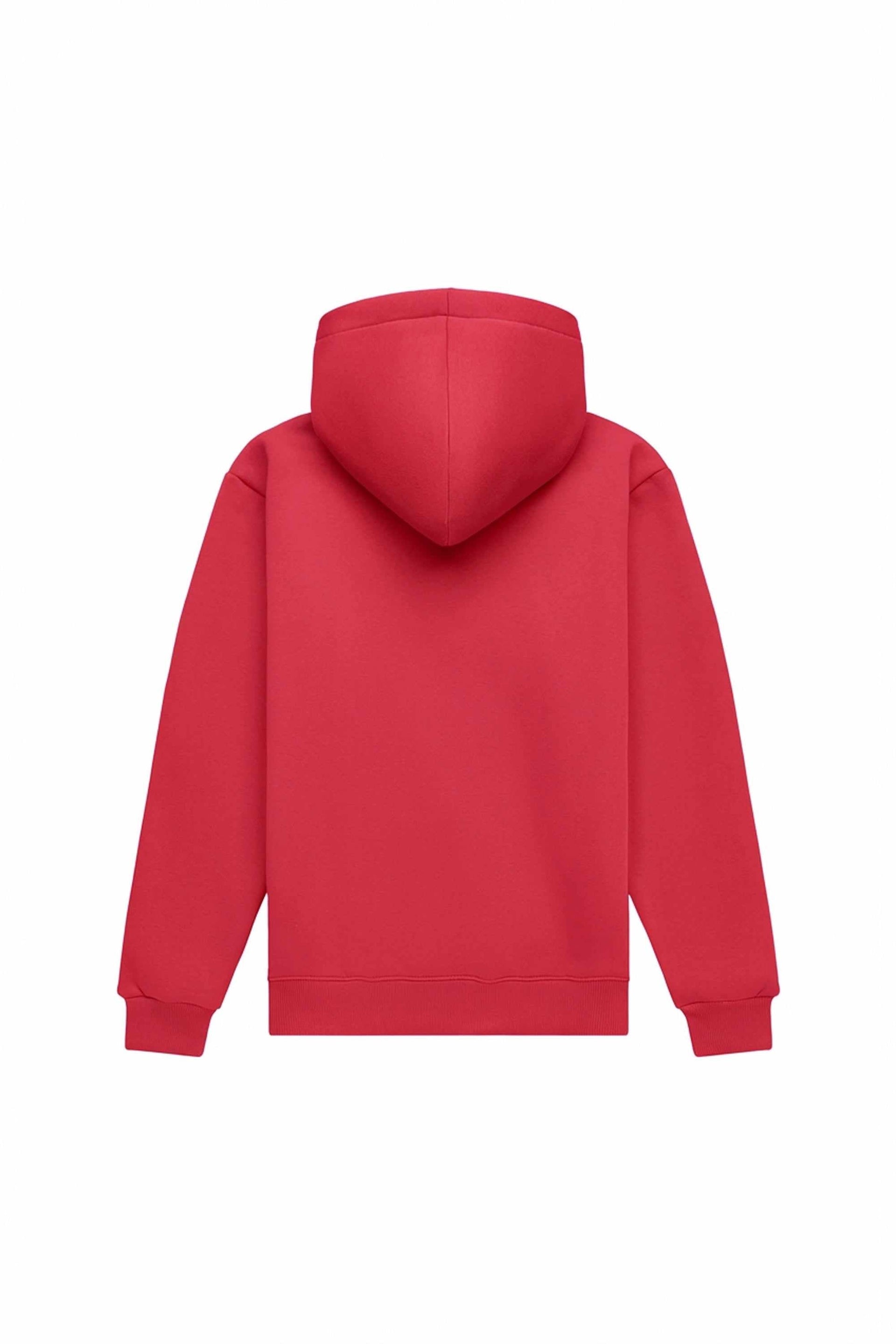 Regular fit light brushed red hoodie bluza z kapturem made in Poland with certified fabric suitable for printing