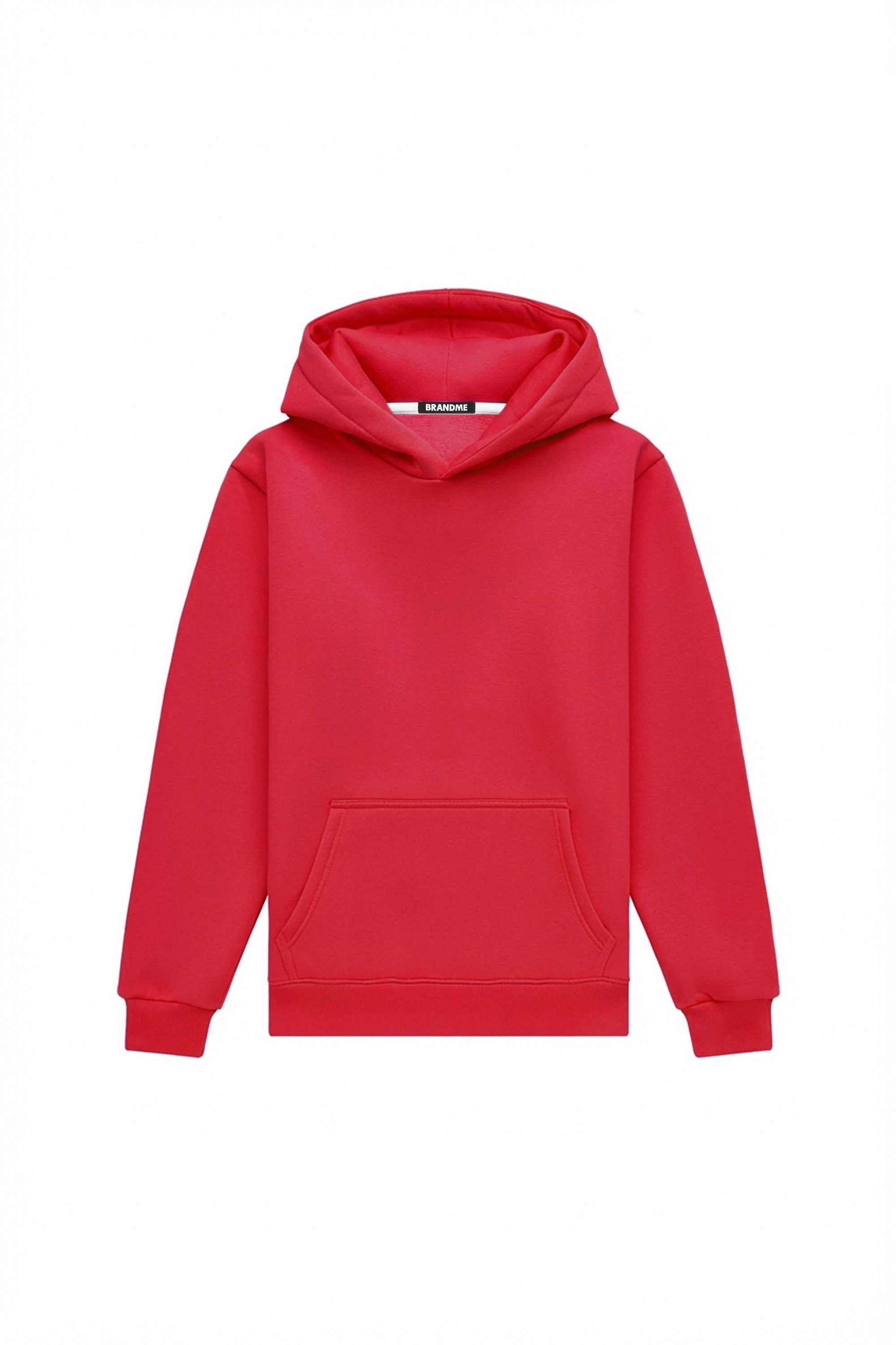 Bluza z kapturem regular LIGHT BRUSHED RED idealna pod nadruk, wyprodukowana w Polsce