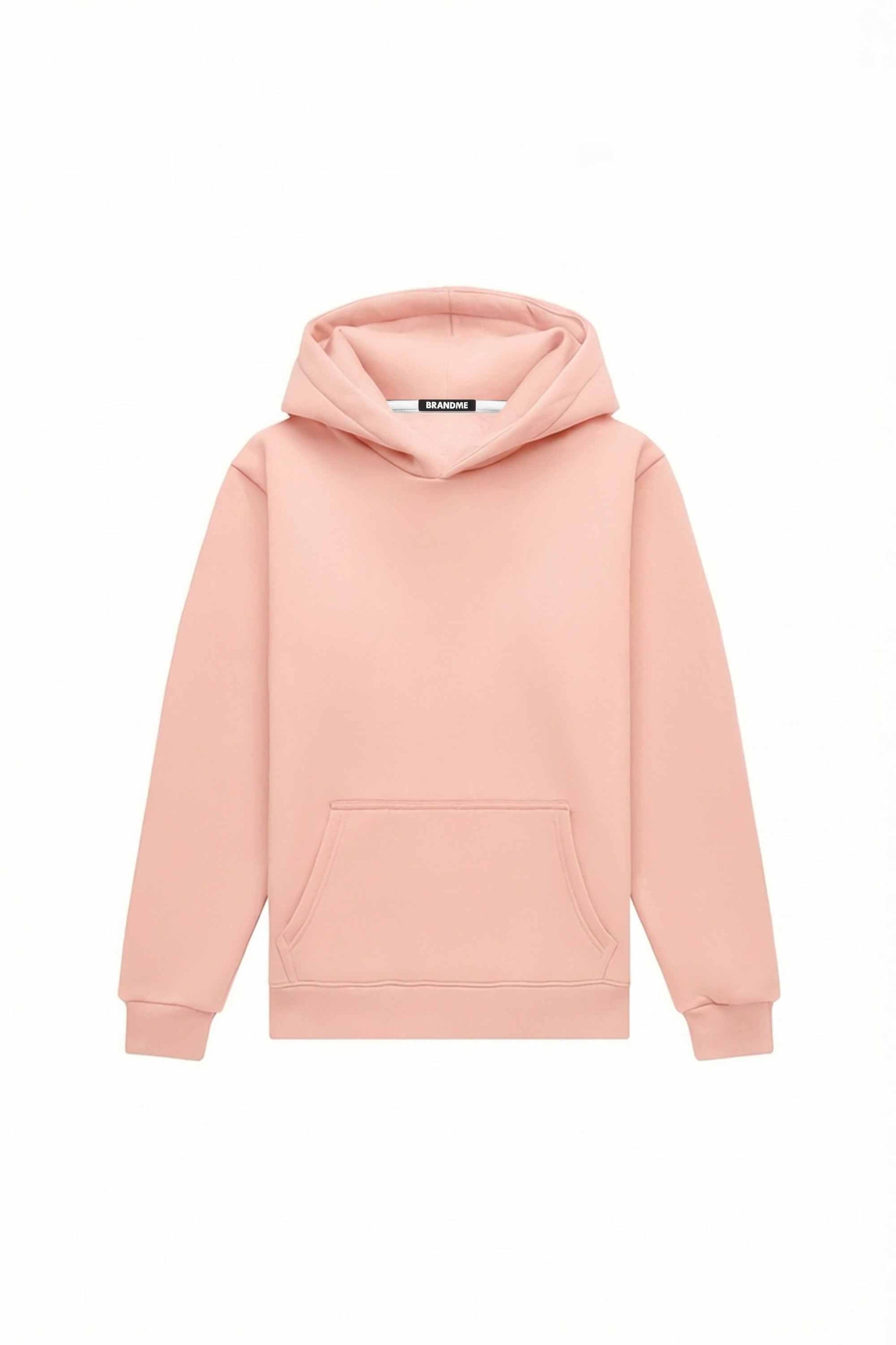 Regular fit salmon hoodie with quality certified fabric, ideal for printing, made in Poland