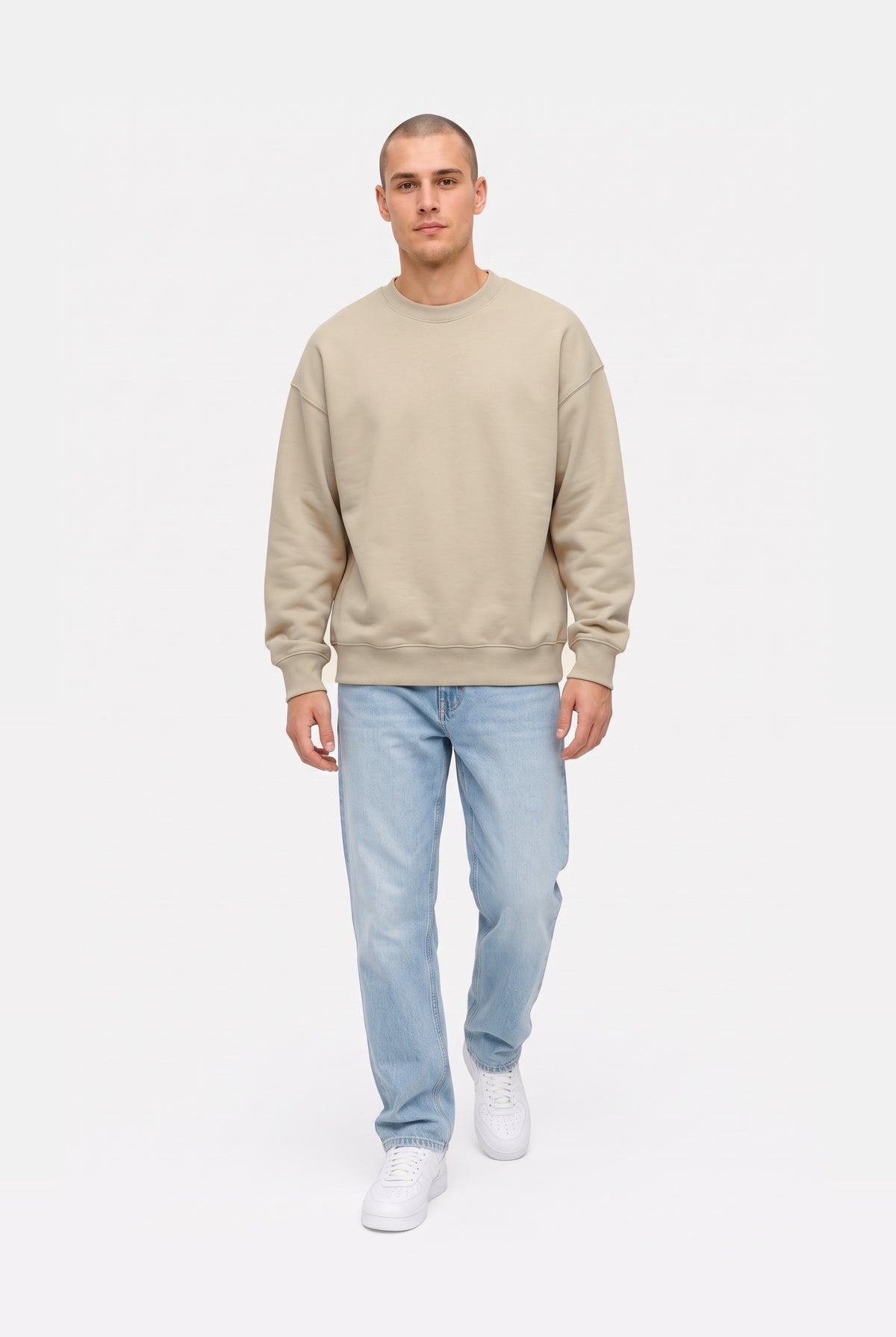 Crewneck oversize LIGHT BRUSHED STONE