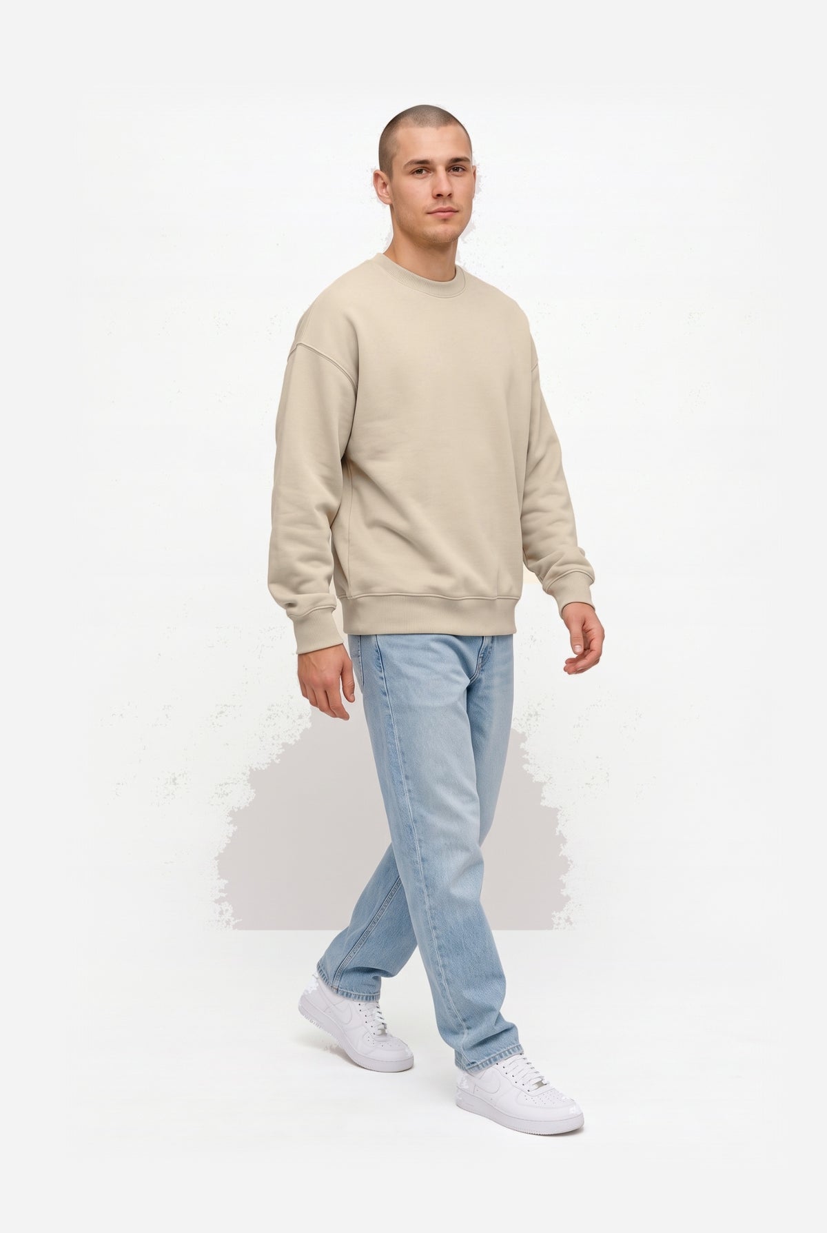 Crewneck oversize LIGHT BRUSHED STONE
