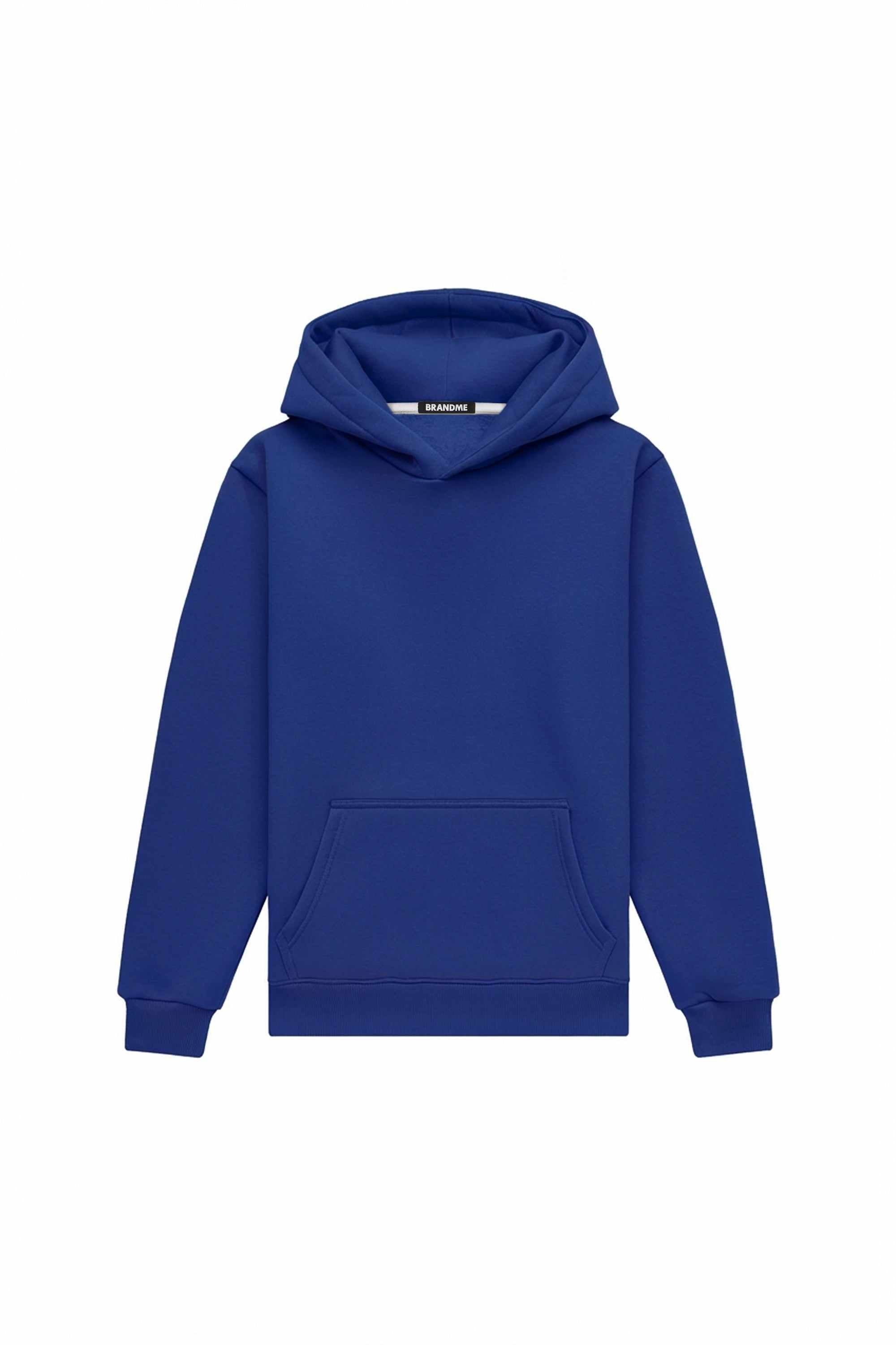 Light brushed ultramarine regular hoodie with certified fabric, ideal for printing, made in Poland