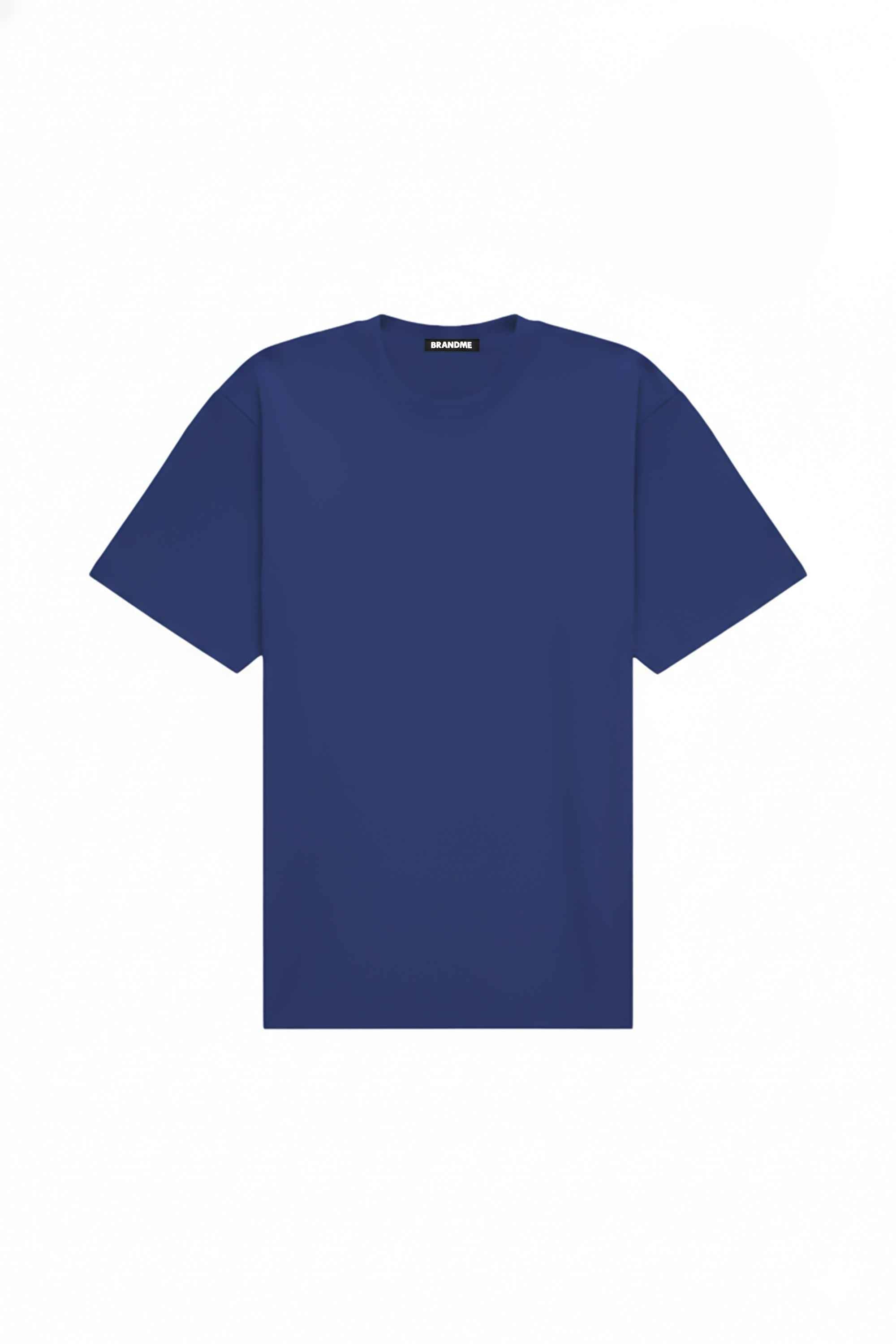 Oversize T-shirt in heavy ultramarine color, high-quality certified fabric, suitable for screen printing and embroidery.