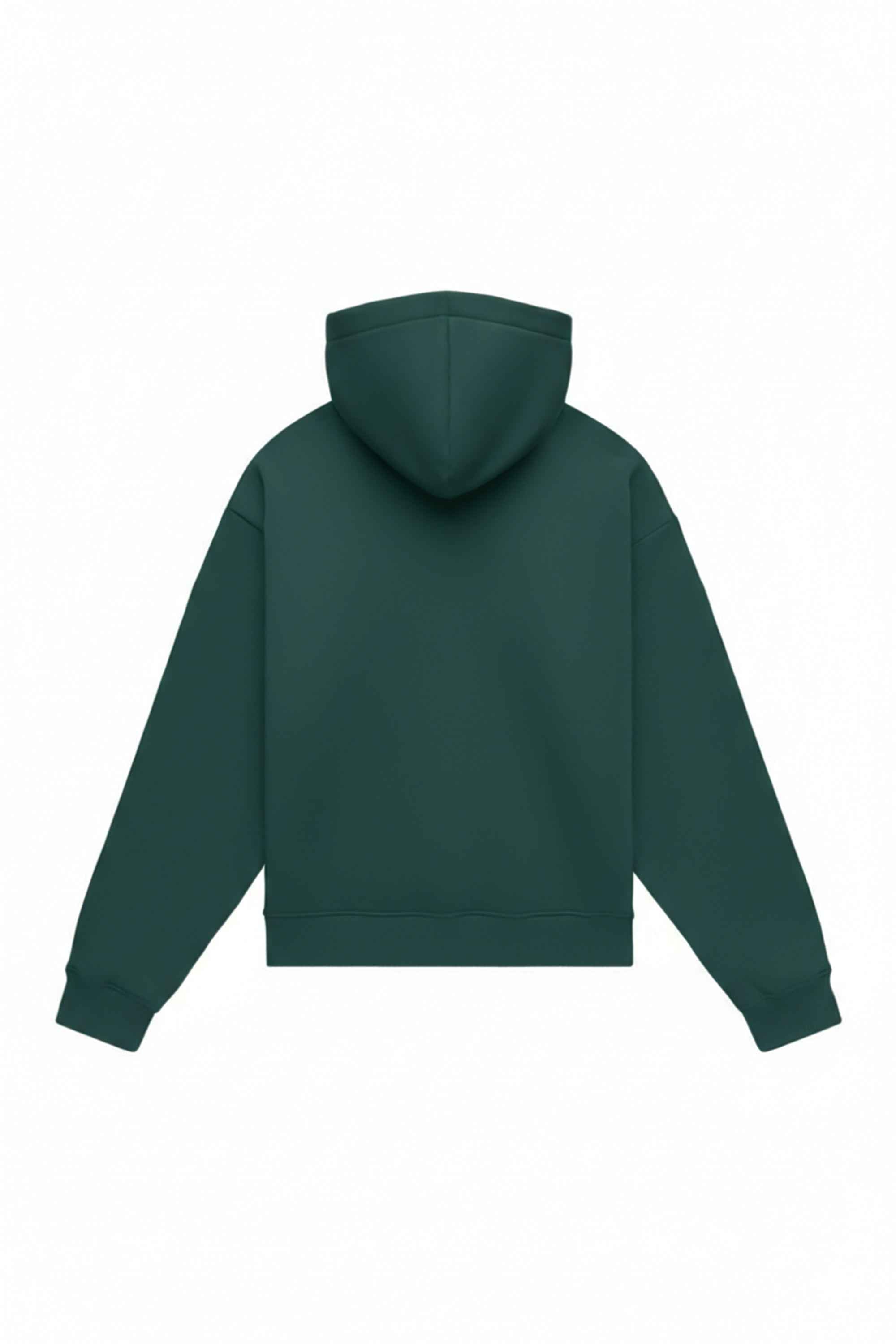 Hoodie oversize heavy loop verde with certified quality fabric, ideal for printing, made in Poland