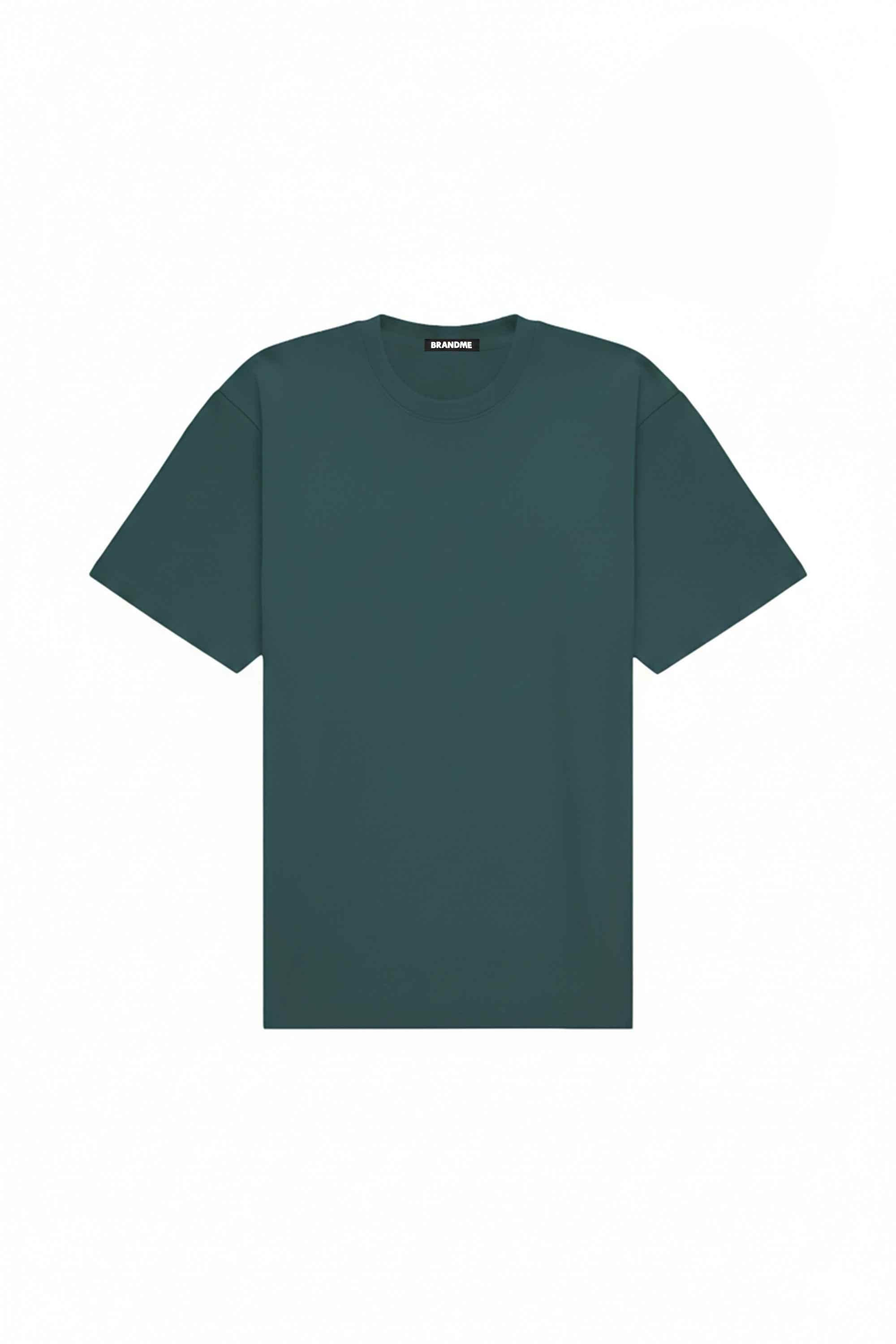 Oversize green T-shirt made in Poland, suitable for screen printing and embroidery
