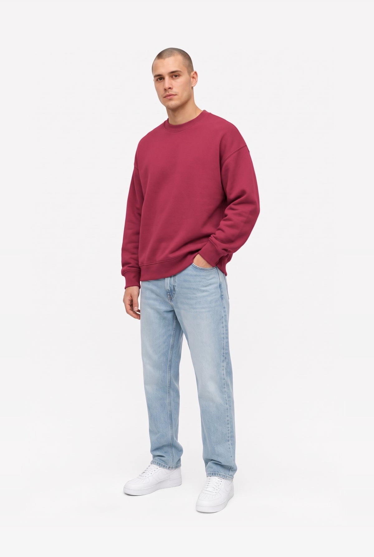 Crewneck oversize LIGHT BRUSHED VIVA MAGENTA