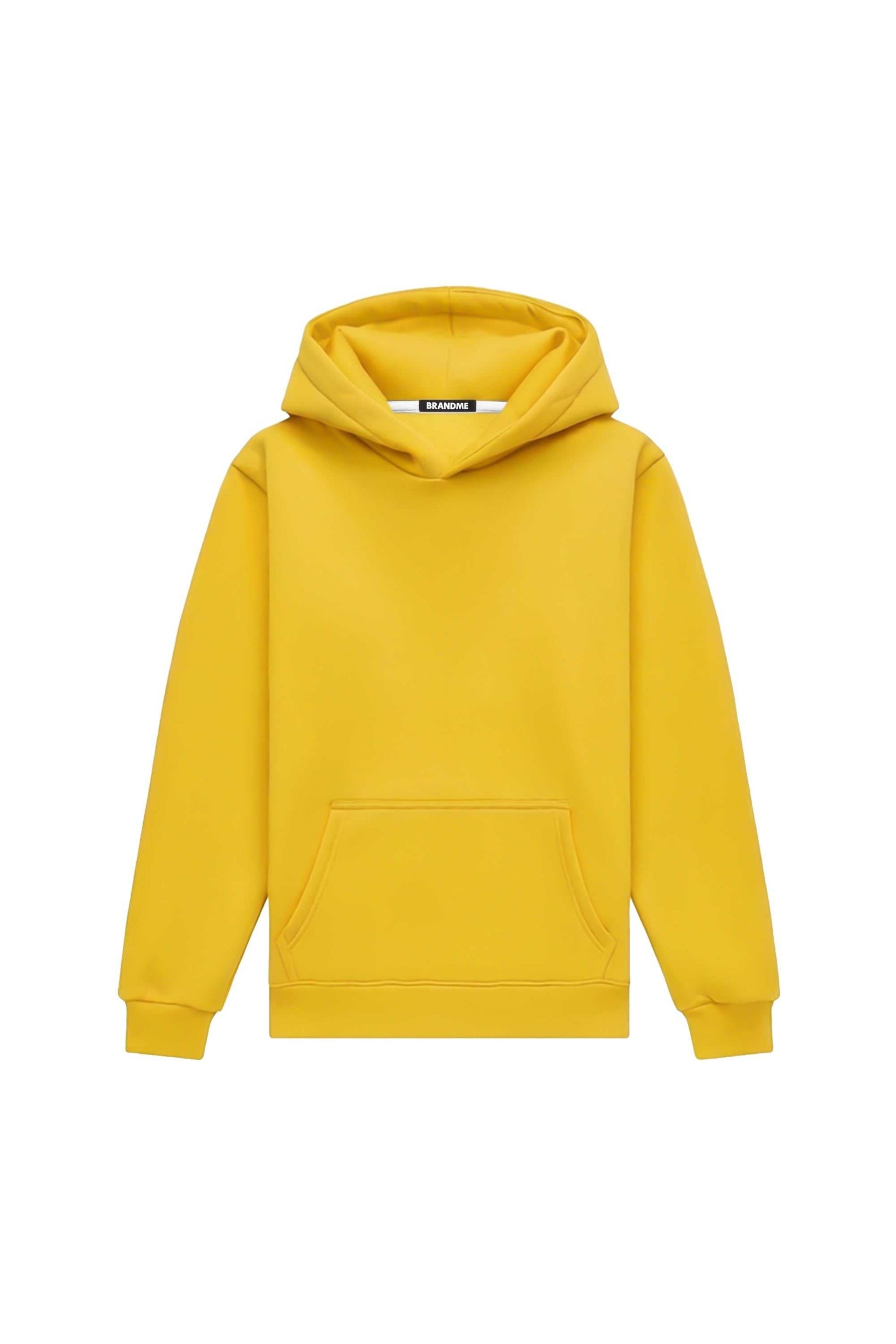 Bluza z kapturem LIGHT BRUSHED YELLOW w kroju regular, idealna do nadruku, wyprodukowana w Polsce