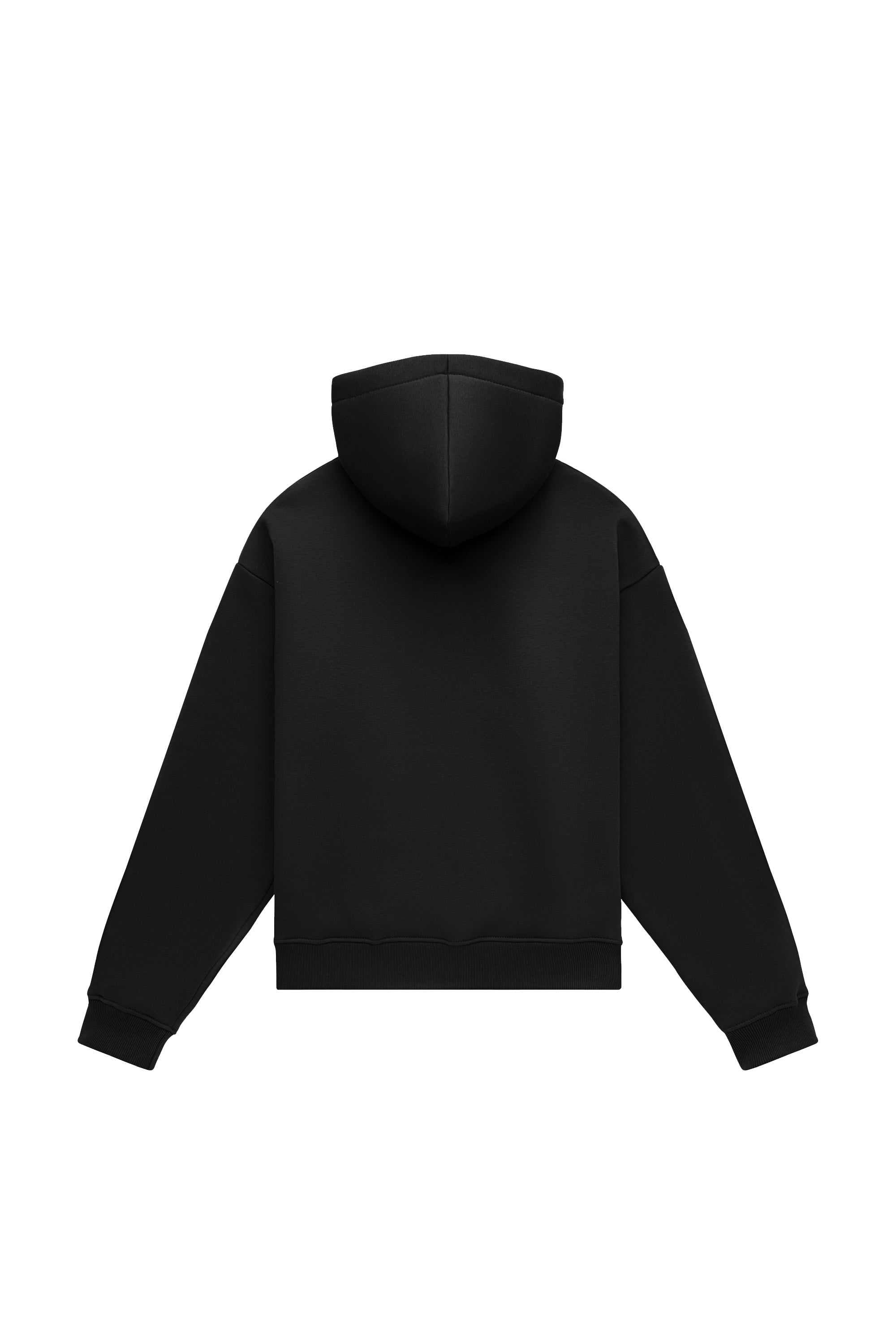 Oversize black hoodie LIGHT LOOP with hood, made in Poland, certified fabric ideal for printing