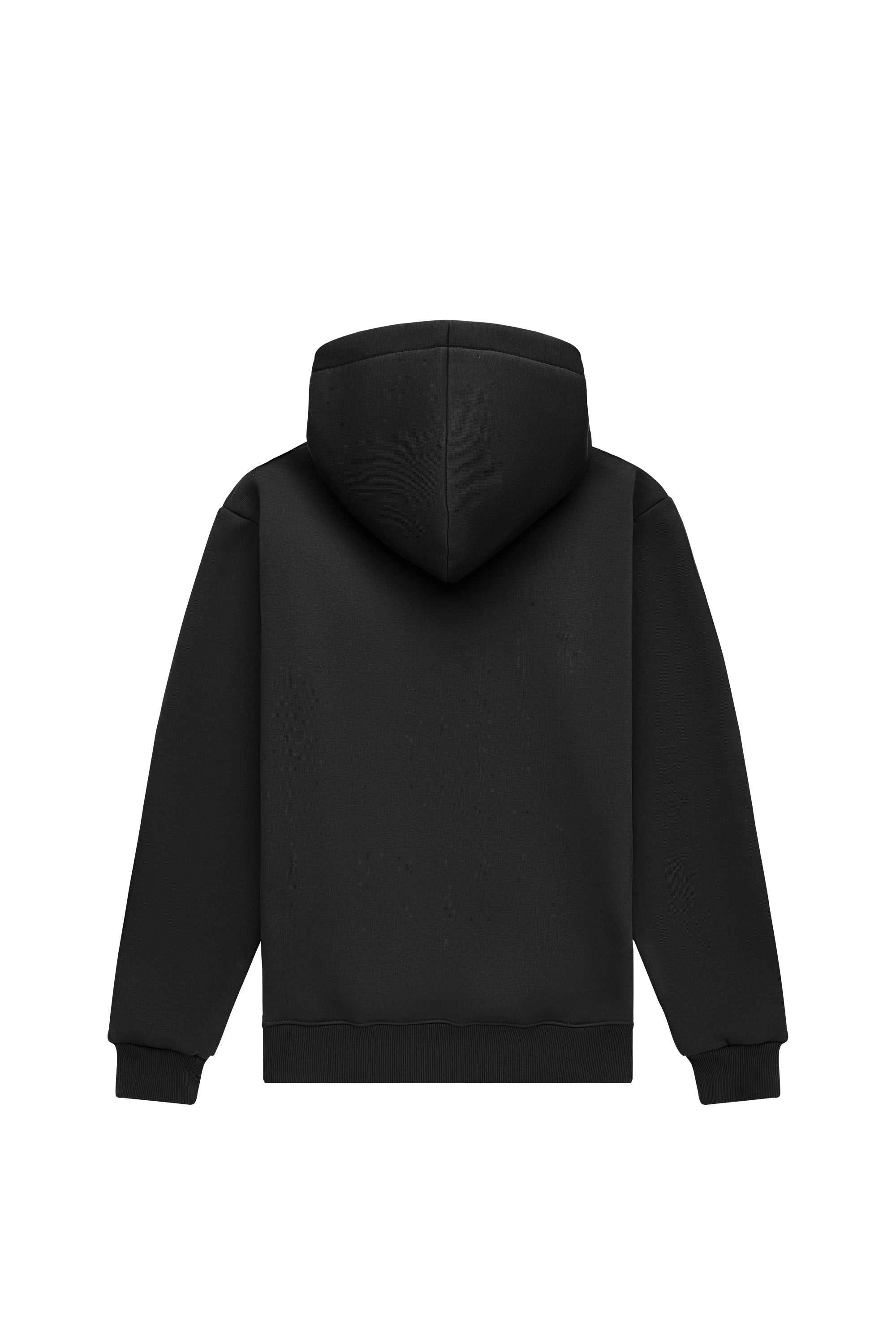 Bluza z kapturem regular MEDIUM brushed black hoodie made in Poland, certified fabric ideal for printing