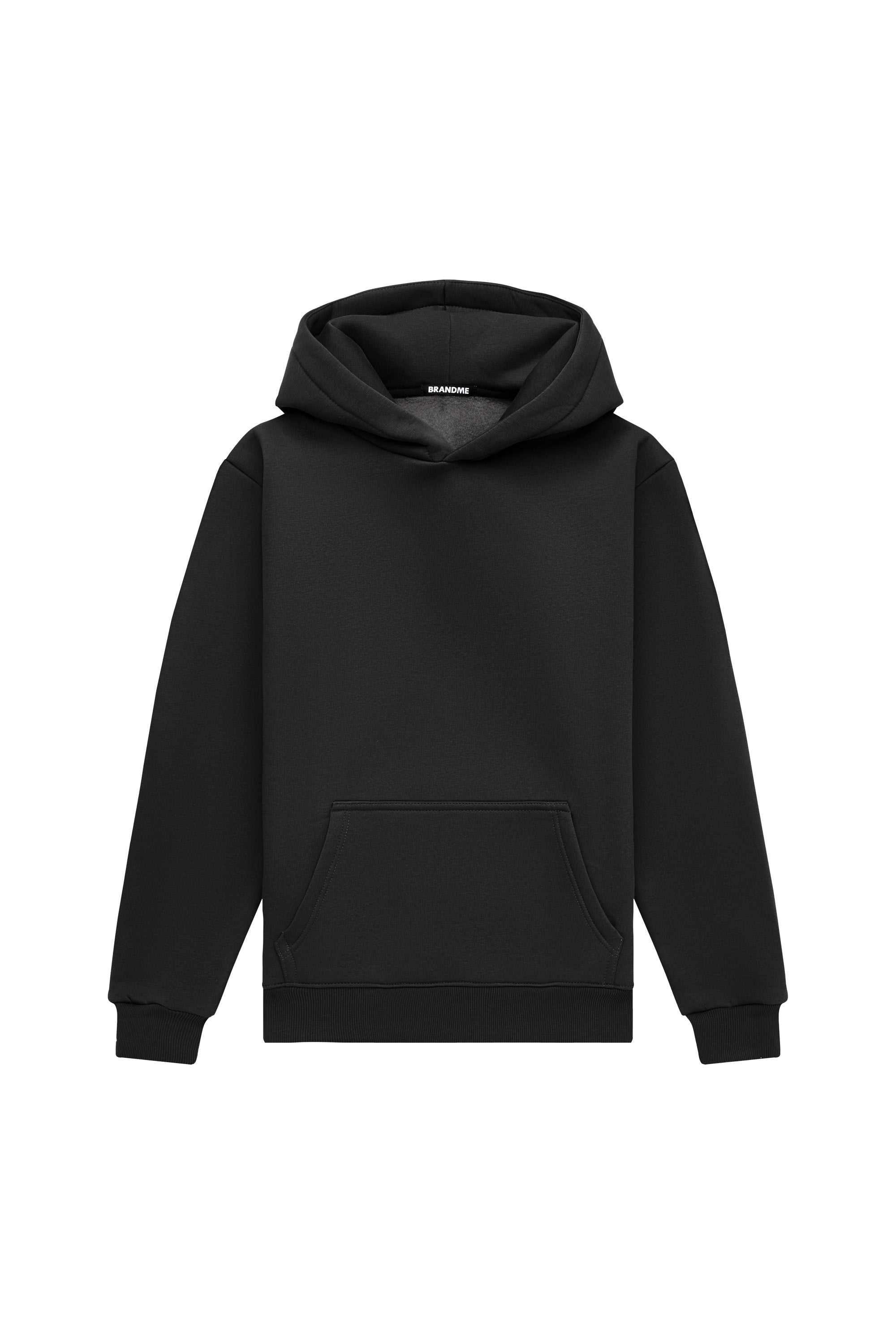 Bluza z kapturem regular w kolorze czarnym, średniej grubości, polska produkcja, idealna pod nadruk